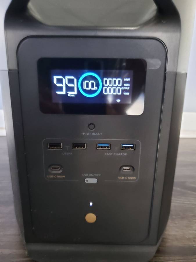 EcoFlow DELTA 2 portable power station shown in a real-world home setting