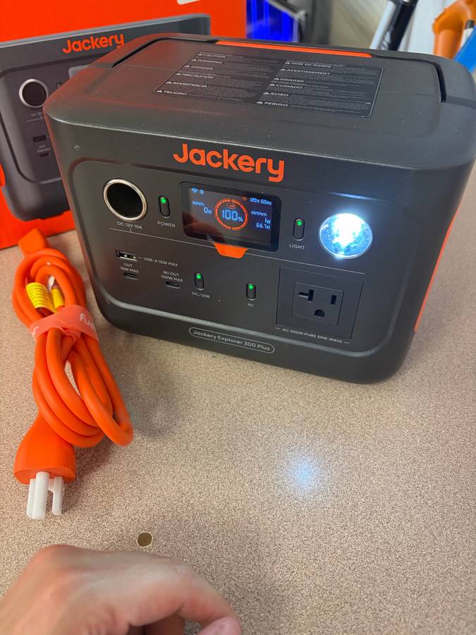 Jackery Explorer 300 portable power station shown in a real-world home setting