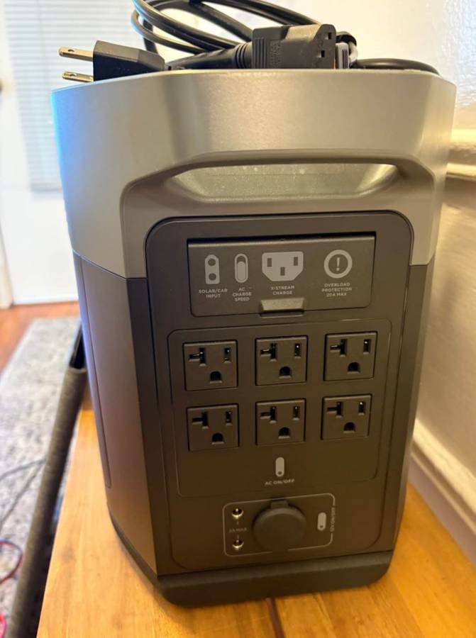 EcoFlow DELTA 2 portable power station shown in a real-world home setting