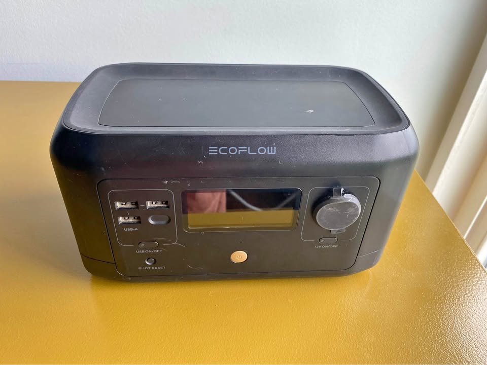 EcoFlow River Mini portable power station shown in a real-world home setting