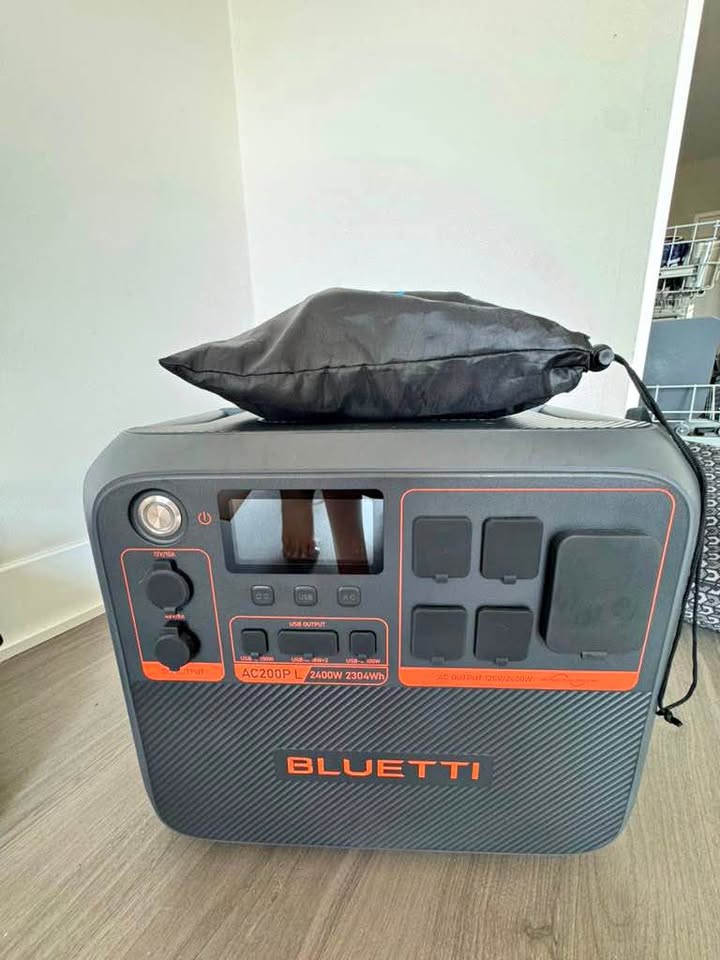 Bluetti AC200P L portable power station shown in a real-world home setting