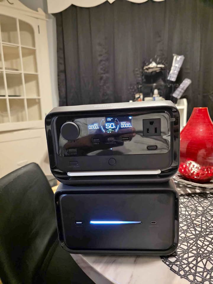 EcoFlow River 3 Plus portable power station shown in a real-world home setting