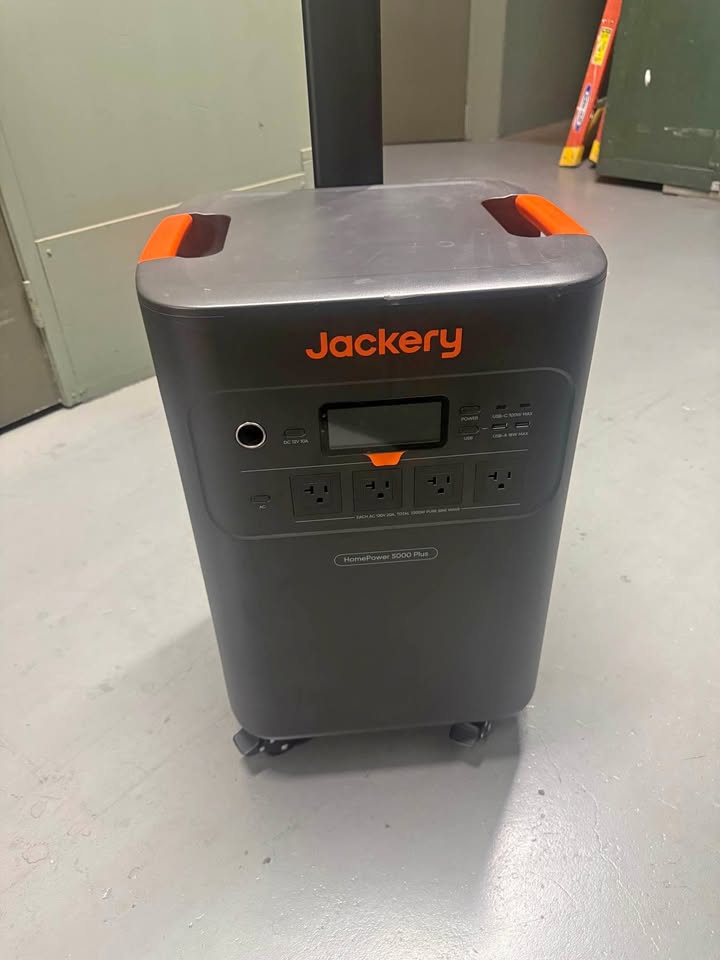 Jackery Explorer 5000 Plus portable power station shown in a real-world home setting