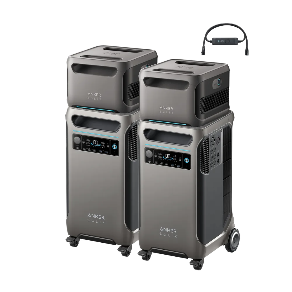 Two Anker SOLIX F3800 units with expansion batteries large homestead system