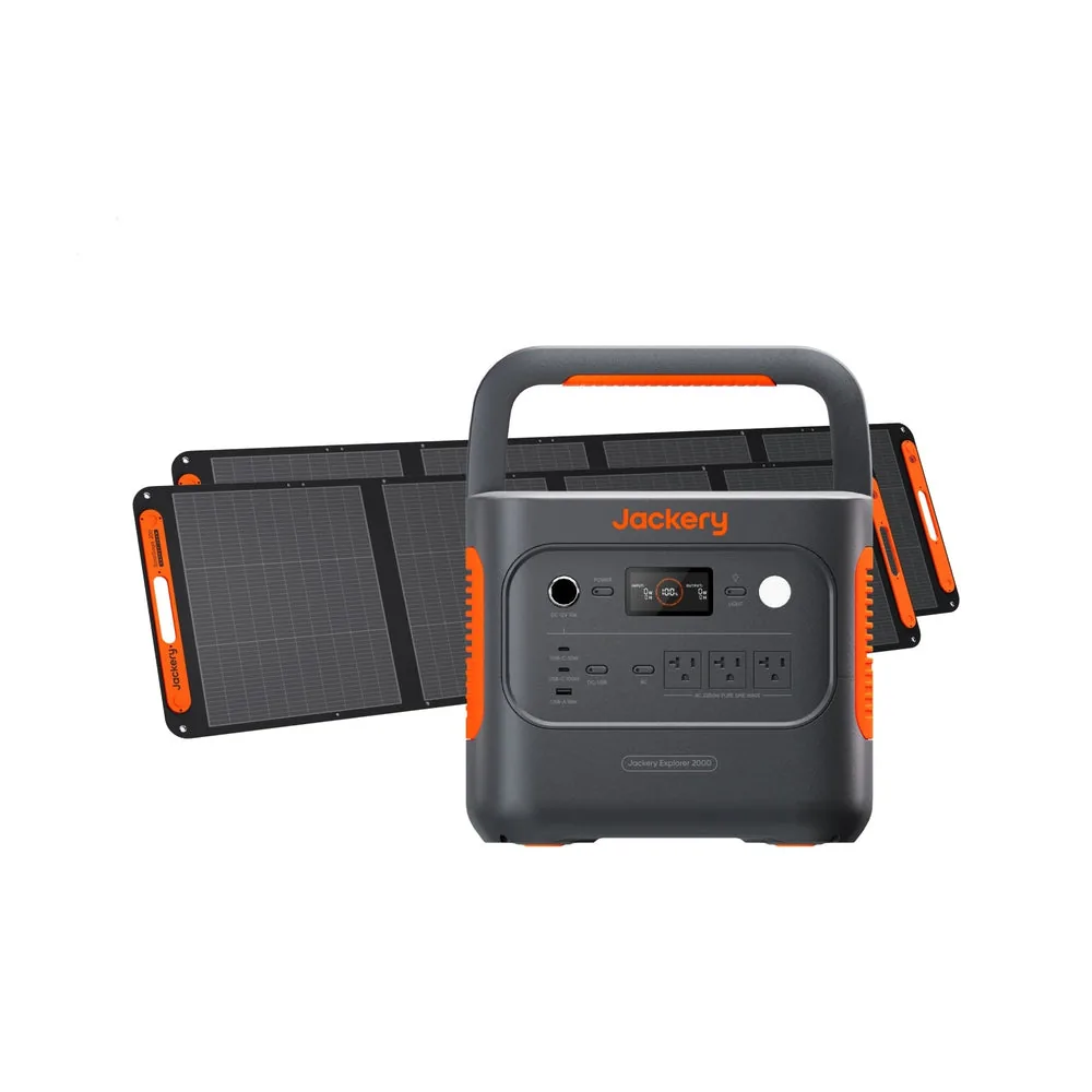 Jackery Explorer 2000 v2 portable power station with solar panels